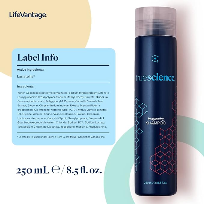 LifeVantage TrueScience Hair Care System Includes TrueScience Nourishing Hair Shampoo 250ml, Conditioner 250ml and Scalp Serum 50ml.