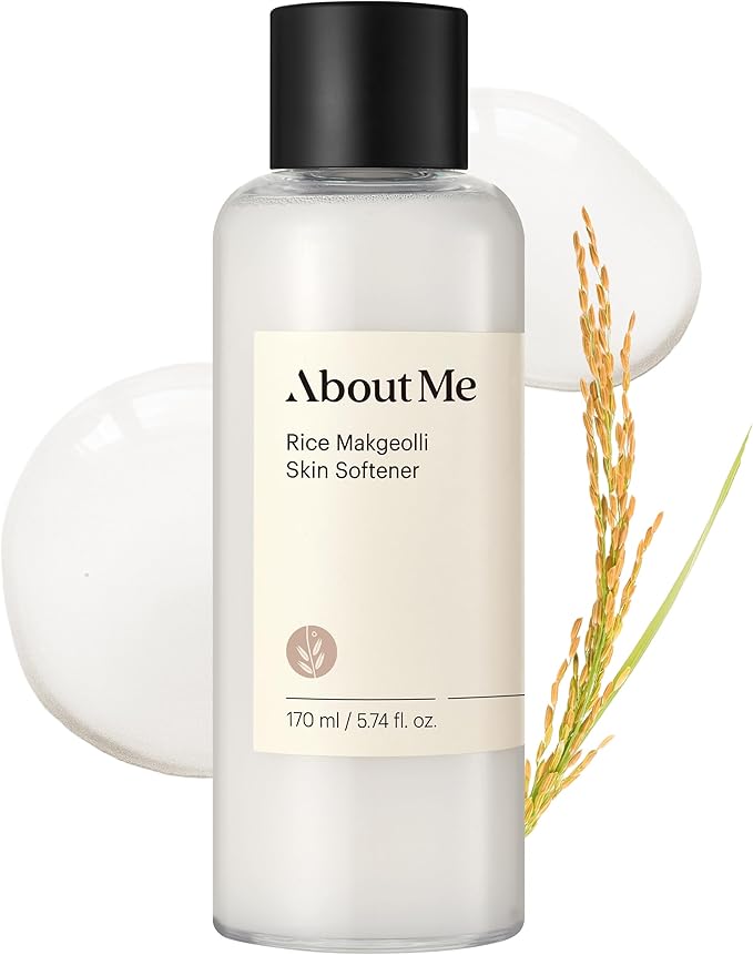 ABOUT ME Rice Makgeolli Skin Softener – Korean Traditional Fermentation Toner for All Skin Types – Daily Barrier Repair with 5 Ceramides & Rice Bran – Korean Skin Care – 5.74oz, 170ml