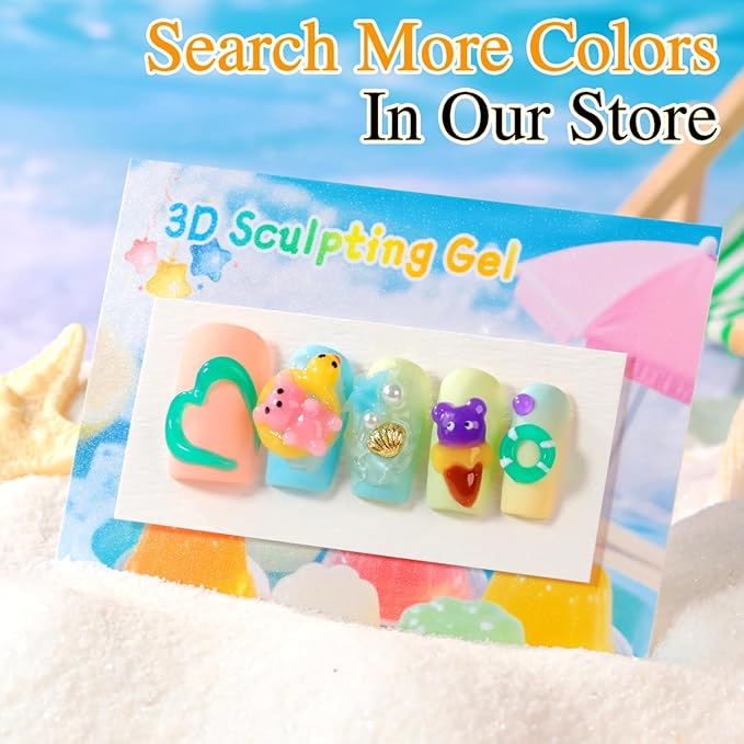 Double Rhythm 0.5 Oz 3D Nail Gel Art Sculpting No Wipe Polish for Designs DIY for Drawing, Molding, and Decoration (3D Sculpting Gel Yellow)