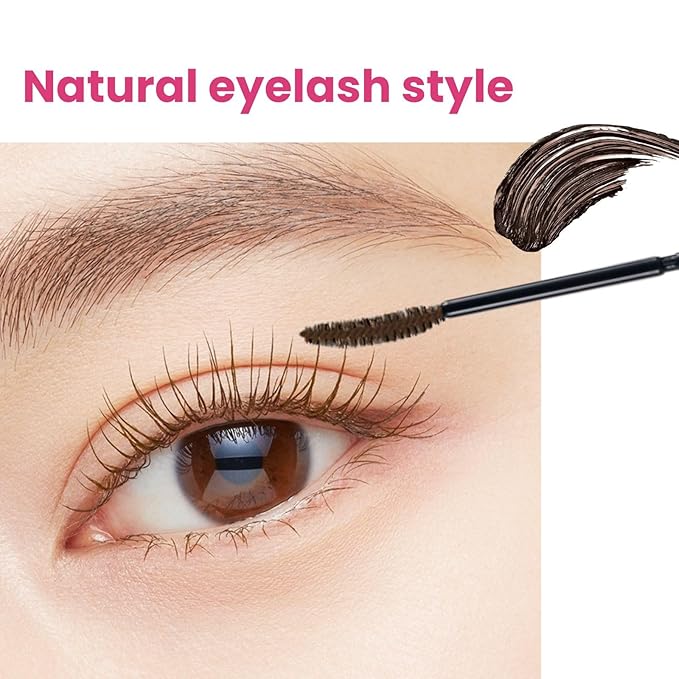 HEROINE MAKE by KISSME Brown Mascara Waterproof, MASCARA Volume and Length with Argan Oil, Camellia & Wild Rose Oil, Smudge-Proof and Long-Lasting Mascara for Women, Made in Japan, DARK BROWN, 1EA