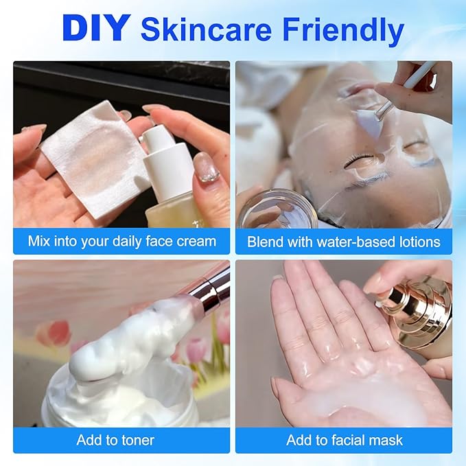 Hyaluronic Acid Powder, Pure Hyaluronic Acid Powder for Skin & Face, Cosmetic Grade, Low Molecular Weight, Water-Soluble DIY Facial Serum for Face Hydration & Moisture (1PCS)