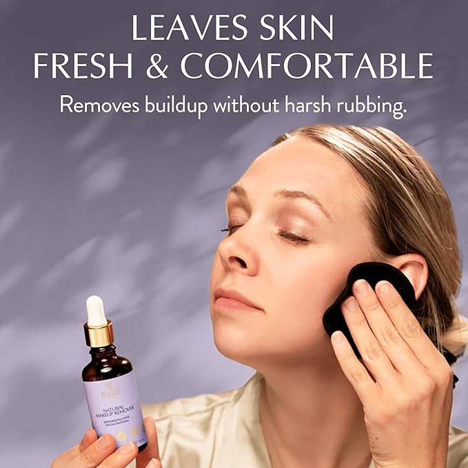 NATÚ BOTANICALS Natural Makeup Remover Oil – Non-Greasy Gentle Cleanser, Lip & Eye Makeup Remover - Nourishing & Hydrating Cleansing Oil for Face Leaving Skin Soft & Radiant - Clean & Natural