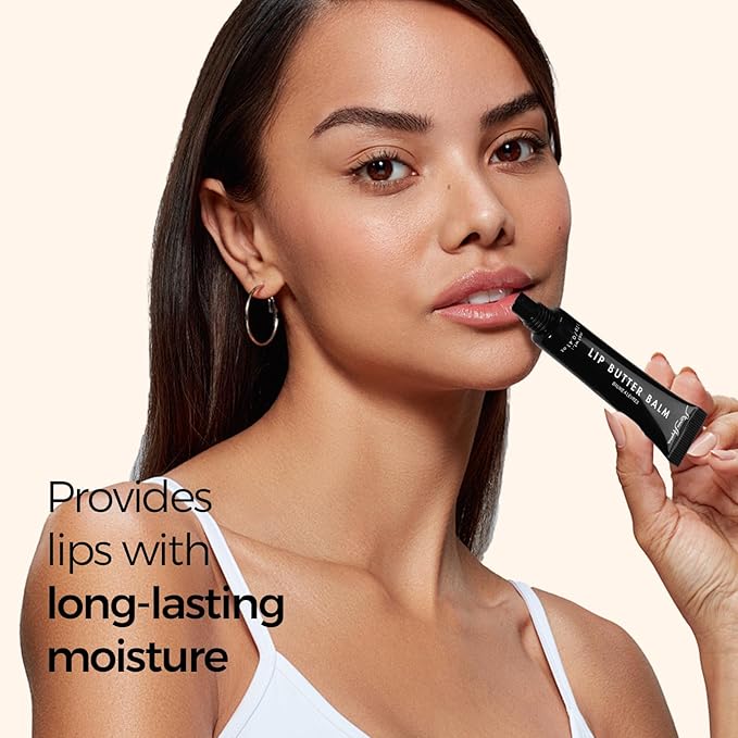 Deep Hydrating Lip Butter Balm | Plump & Nourish with Shea Butter, Vitamin E, Peptides & Hyaluronic Acid | Vegan, Non-Sticky, Anti-Aging Lip Treatment Care | 2-Pack (Clear-Unscented)