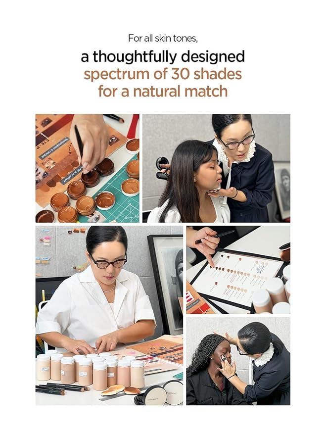 JUNG SAEM MOOL Essential Skin Nuder Cushion 10N Shell Cream 0.49 Fl Oz, No Refill, Natural Radiant Finish Cushion Foundation with Buildable Coverage, Lightweight Texture, Korean Foundation Makeup