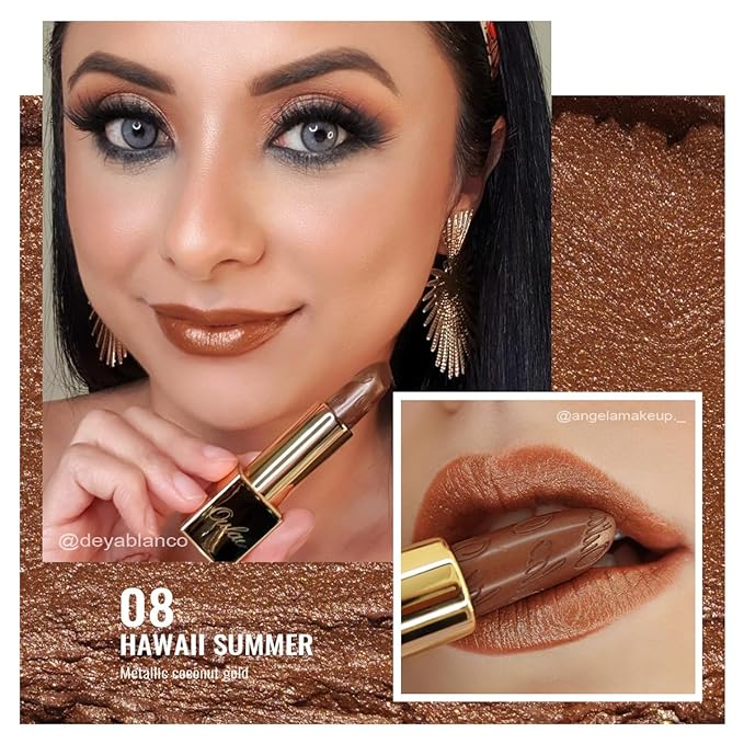 Oulac Lipstick & Lipliner Set 3PCS High Impact Lipcolor with Moisturizing Formula, Vegan Beauty, Full-Coverage Lip Color, Gift Lipstick for Women, 03+08+D06