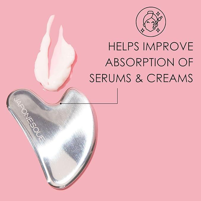 JAPONESQUE SKINTherapy Contouring Facial Tool V Roller for Lymphatic Drainage, Facial Massage, Relieves Tension and Improves Absorption of Skin Care Products