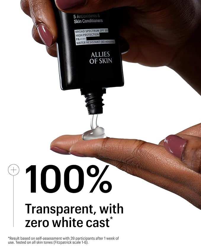 Allies of Skin Daily Face Sunscreen SPF 50, Jumbo | Zero White Cast Lightweight Gel Formula | Dermatologist Tested Under Makeup Primer| Water-Resistant & PA++++ Broad Spectrum UVA/UVB (3 fl oz)