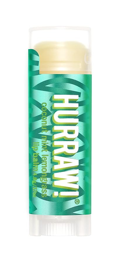 Hurraw! Coconut, Mint, Lemongrass (Pitta) Lip Balm: Organic, Certified Vegan, Cruelty and Gluten Free. Non-GMO, 100% Natural Ingredients. Bee, Shea, Soy and Palm Free. Made in USA