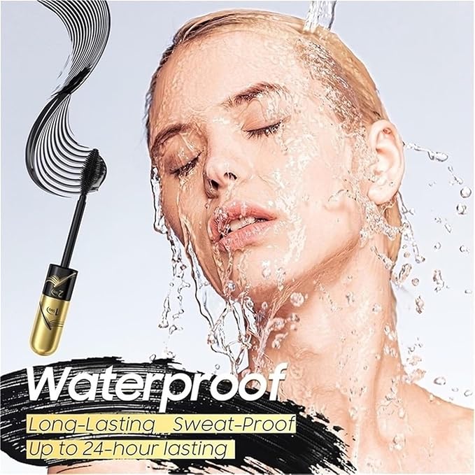 Tubing Mascara Instant Extensions - Black 2-1 Curling Eyelashes and No Clumping, Waterproof Mascara for Volumizing and Lengthening, Create Natural Eye Makeup (0.28 fl. oz)