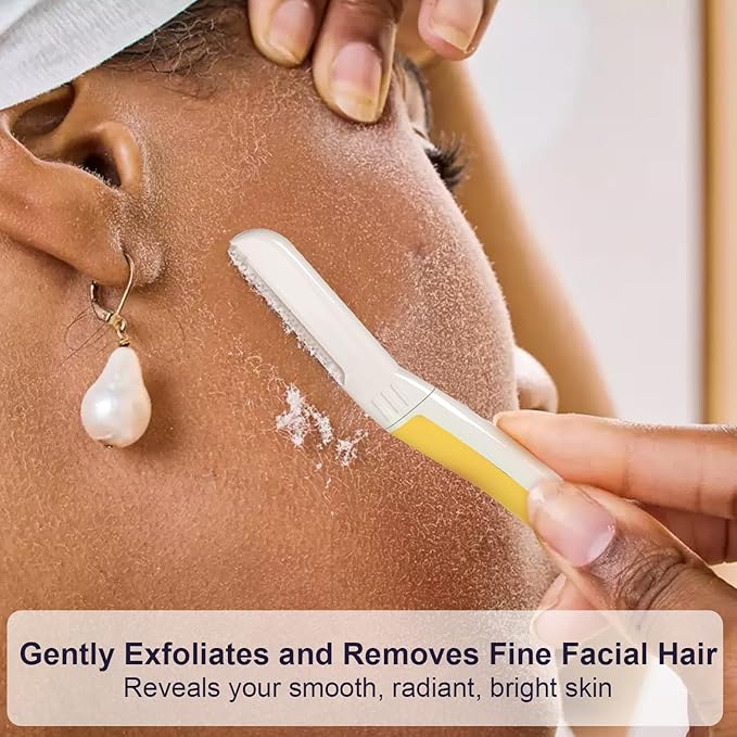 Face Razors for Women, Dermaplane Razor for Women Face, Eyebrow Razor, Dermaplaning Tool, Skin Safe Microblades, Peach Fuzz Remover (12ct, Solar Veil)