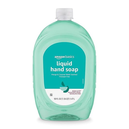Amazon Basics Liquid Hand Soap Refill, Mango and Coconut Water Scent, Triclosan-Free, 50 Fl Oz (Pack of 1) (Previously Solimo)