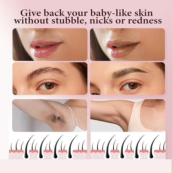 Gurelax Replacement Heads for Flawless Finishing Touch Facial Hair Remover, Gen 3 Replacement Blades for Women, New Version 18K Gold Replacement Blades Refill (2pcs)