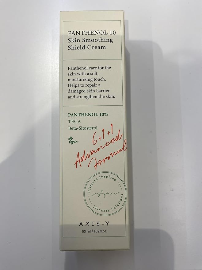AXIS-Y Panthenol 10 Skin Smoothing Shield Cream - Daily Facial Moisturizer Barrier Cream for Long Lasting Hydration & Soothing - Vegan Korean Skin Care Face Lotion - 1.69 fl. oz.