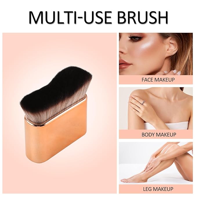 Self Tan Brush-Kabuki Brush for Body,Sunscreen Tanning Brush,Blusher,Shadow,Powder,Bronzer and Foundation Self Tanner Brush,Makeup Brushes for Face and Body(Rose Gold)