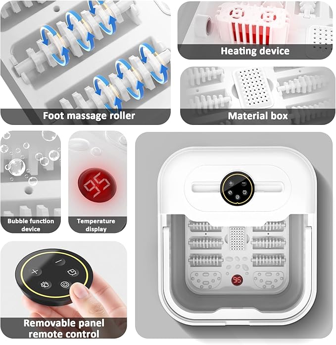 ZhanHao Pedicure Foot Spa, Foot Spa Bath Massager with Heat, Collapsible Bath Soak Tub, Portable for Any Casual Scene to Help You Relax, Mothers Day Fathers Gifts, Gifts for Women Men