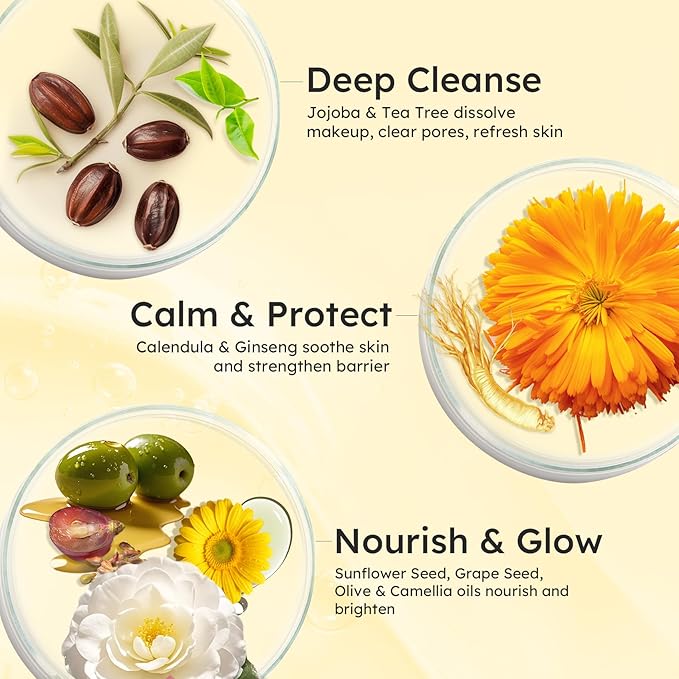 Elvira Pure Cleansing Oil, Makeup Remover & Blackheads Pore Cleanser, Jojoba Oil Cleanser for Face, Korean Skin Care, Plant-based, for Sensitive Skin, Hydrating, Fragrance-Free