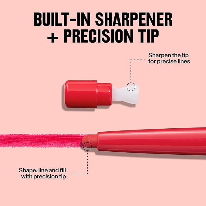 Revlon Colorstay Lip Liner with Built-In Sharpener, Valentine's Day Makeup Gifts for Women, Longwear Rich Colors, Smooth Application, 645 Chocolate, 0.01 oz