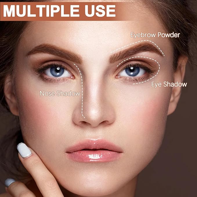 3 Colors Eyebrow Powder Set, Brow Powder Makeup Palette, Defining and Sculpting Brows, Waterproof Eye Contour Kit with Brush Applicator