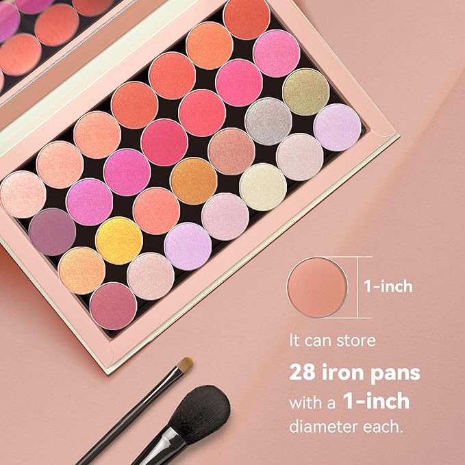 Magnetic Eyeshadow Palette, Empty Makeup Palette Organizer with Mirror Inside, Oil-Painting Decorated Art Paper Palette (Your Art)