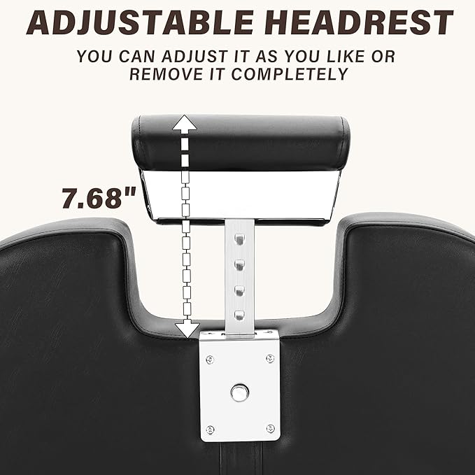 Barber Chairs for Barbershop Salon Chair Professional Heavy Duty Hydraulic Reclining for Salon Barbershop Hair Stylist Hair Armchair for Hair Stylist Black