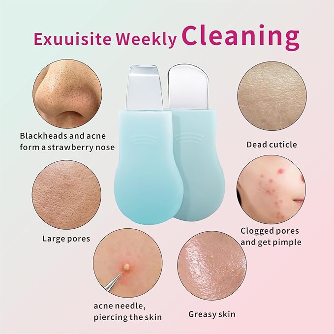 REVEX Silicone Nose Blackhead Remover Tool Set,Blackhead Scraper Tool,2Pcs Pore Cleaning Brush, Face Scrubber Skin Spatula, Pore Scrubber for Deep Cleansing,Face Exfoliator Scrubber for Women Men