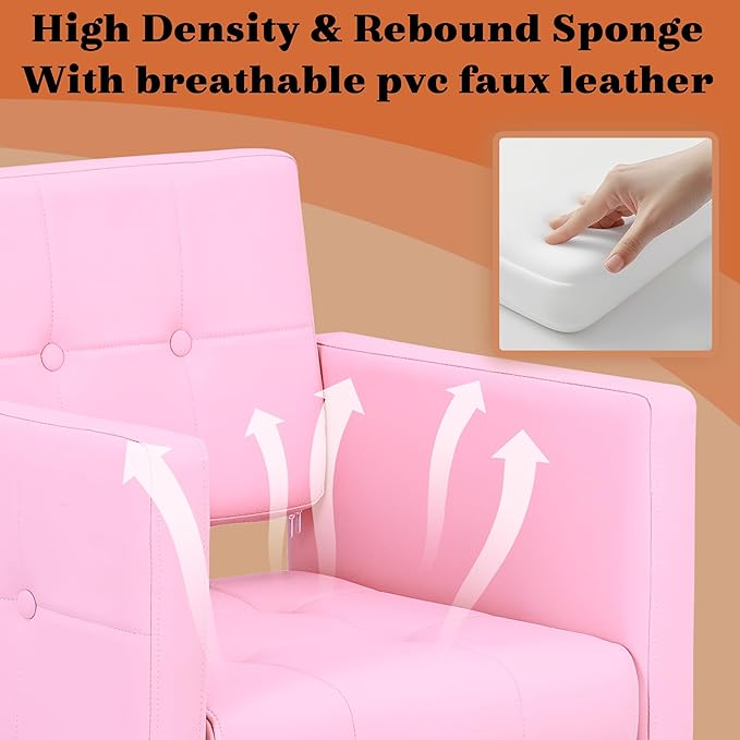 Pink Styling Chair for Hair Stylist,Wide Seat Hydraulic Hair Salon Chair Barber Chair, 360° Swivel,Recline 135°，Beauty Spa Cosmetology Shampoo Hairdressing Braiding Tattoo Chair for Women