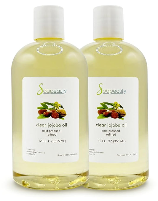Soapeauty Clear Jojoba Oil | 100% Pure & Natural | Refined, Cold Pressed, Hexane Free | Moisturizing Oil for Skin, Face, Hair & Nails | 24 fl oz (2 * 12 fl oz)