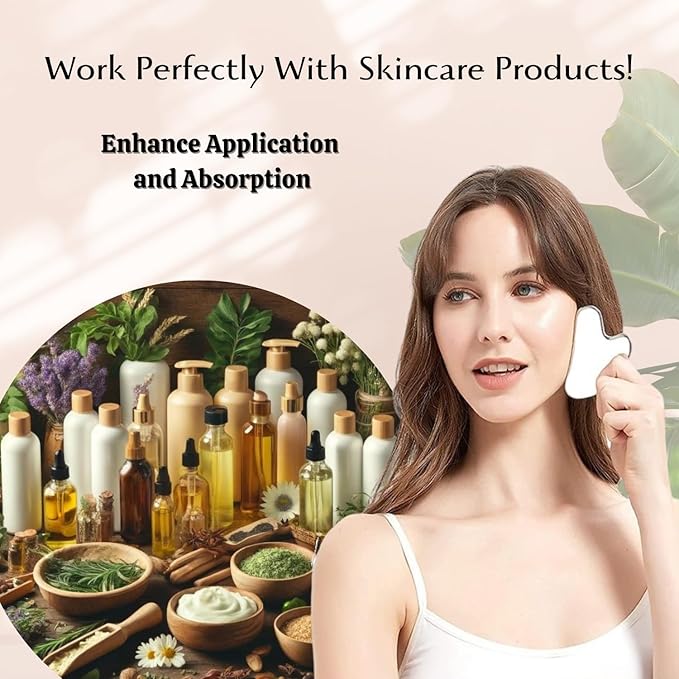 Stainless Steel Gua Sha Facial Tool, Gua Sha for Face, Body, Neck & Jawline Sculpting, Gua Sha Tool for Puffiness Reduction, Lymphatic Drainage,Ideal for self-Care or Gifting!