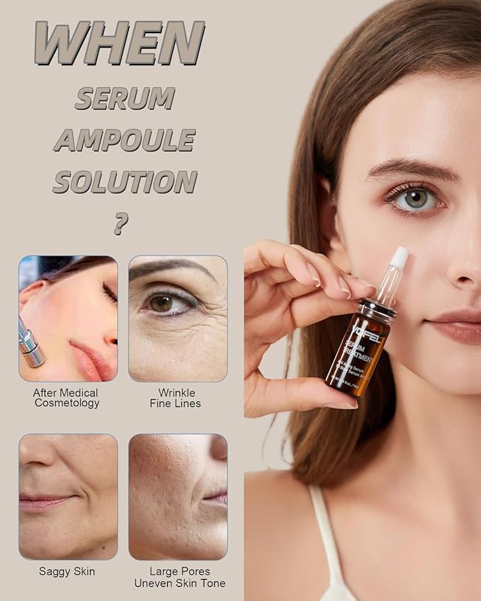 Anti Aging Serum with Hyaluronic Acid for Microneedling Serum BB Glow Starter Kit Serum Ampoules for Face 0.35 oz 4 Vials