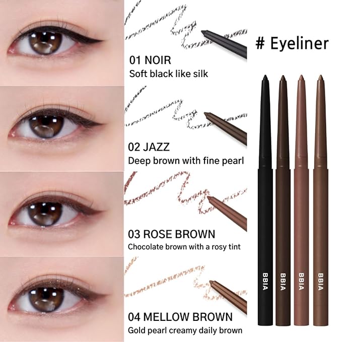 BBIA Last Auto Gel Eyeliner 17 Color – Multi-Use Longwear & Waterproof Mechanical Eye Liner Easy Drawing with Smooth Texture Smudge-Resistant Shadow & Glitter Vegan Korea Eye Makeup (07 ROSE BURN)
