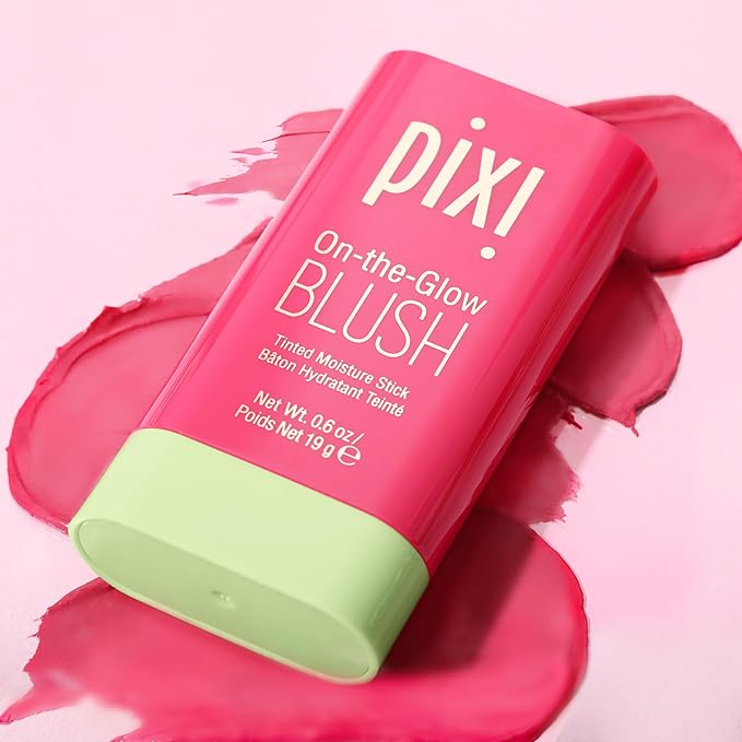 Pixi On-the-Glow Blush - Ruby, Hydrating Tinted Moisture Blush Stick with Ginseng, Aloe Vera & Fruit Extracts, For Cheeks & Lips, 19g / 0.6oz, Paraben-Free