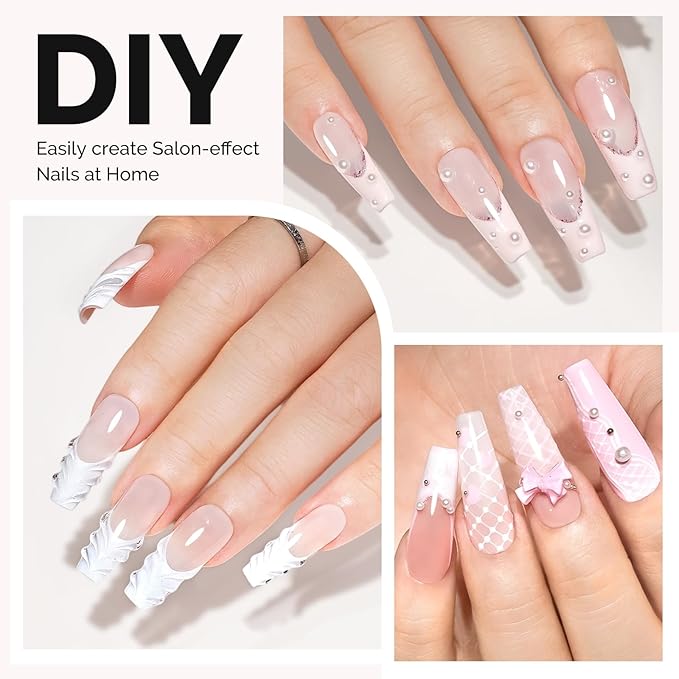 MelodySusie Long Coffin X Nail Tips - 300Pcs Clear Acrylic, Half Matte Full Cover Press on Nails for DIY Extension & Salon Use,15 Sizes Pre-Shaped for Long-Lasting Manicure