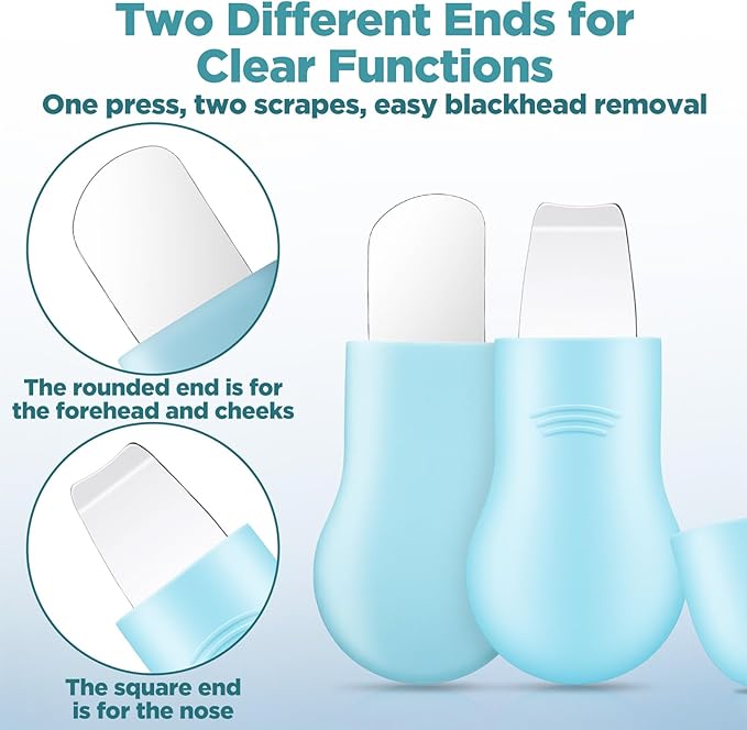 Face Scrubber Pore Cleaning Brush Face Mask Applicator Skin Care Tool for Men Women Deep Cleansing(Blue)