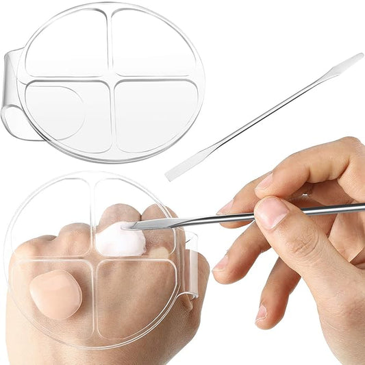 2 Pieces Hand Makeup Mixing Palette Handheld Palette