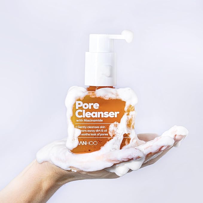 Hanhoo Pore Cleanser with Niacinamide, 6.76 Fl. Oz., 2-in-1 Facial Cleanser and Mask, with Niacinamide and Salicylic Acid, Clears Clogged Pores, Makeup-Remover, Exfoliating Face Wash, Korean Skincare