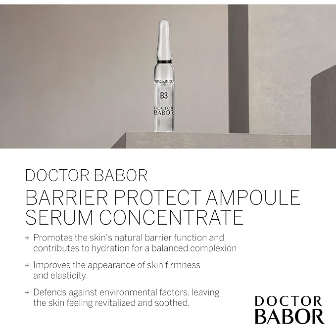 Doctor BABOR Barrier Protect Ampoules Serum | Strengthened Skin Protection Barrier | With Ceramides and Niacinamide | For Dry and Stressed Skin | Radiant and Balanced Skin | Vegan | 7 x 2 ml