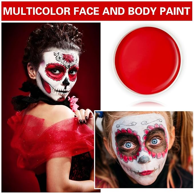 Red Face Body Paint Halloween Cosplay Clown Zombie