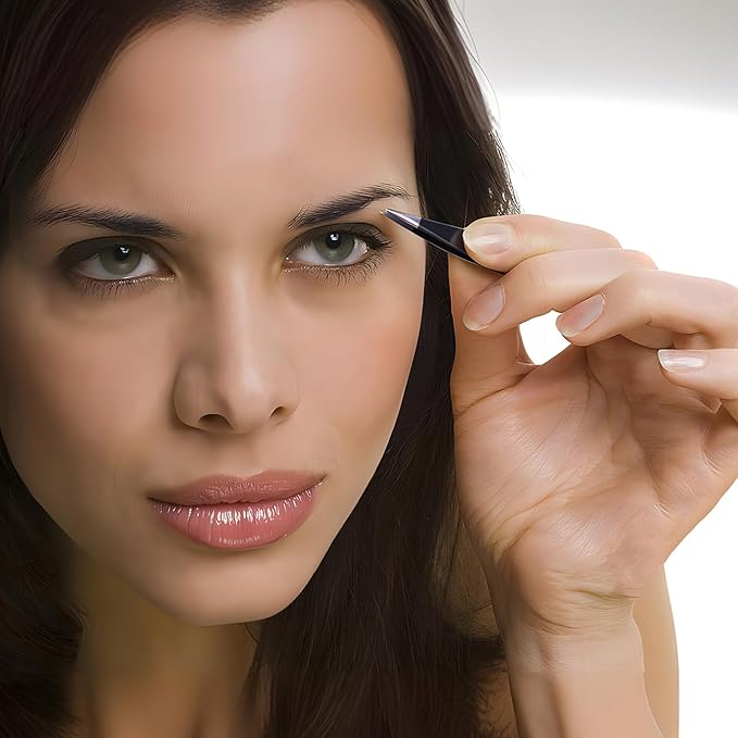 Tweezers for Women Facial Hair, 5Pcs Set, Round tip Eyebrow Tweezer for men, Professional Stainless Steel Pointed Splinter Ingrown Hair removal