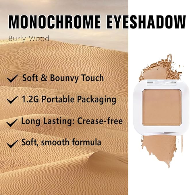Kaely Pressed Single Eyeshadow Makeup, Light Nude Brown Matte Highly Pigmented Monochrome Eye Shadow Palette, Waterproof Neutral Powder Mini Eyeshadow, sombras para ojos, Lightweight Blendable, 13