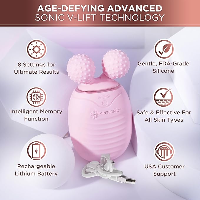 Face Roller for Wrinkles and Lifting Alternative - Silicone Face Scrubber Exfoliator, Electric Facial Massage Tool, Premium Lymphatic Drainage Massager for Chin, Neck and More, Face Cleanser Brush