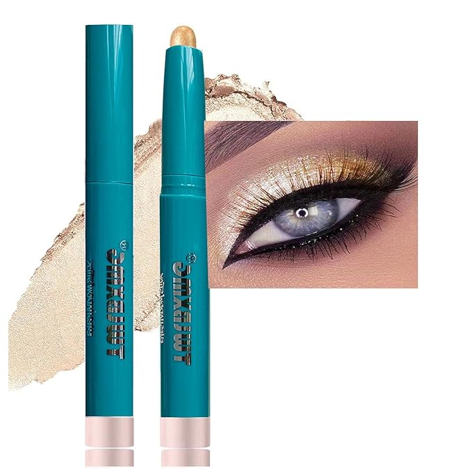 Eyeshadow Stick Eye Shadow Brightener Stick Eyeliner Pencil Cream Shimmer Glitter Smooth Eyeshadow Stick Pencil Nude Korea Primer Highlighter Natural Waterproof Long Lasting Champagne Shimmer # 02