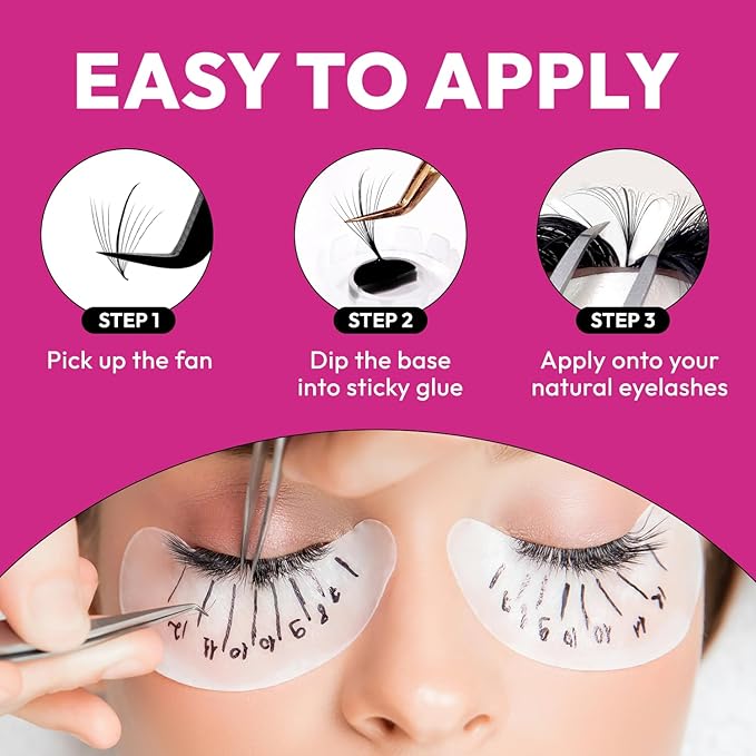 Eyesy Lash 500 Wispy Promade Fans - 5D 0.07 Size 16mm Curl C - Natural Wispy Lashes Loose Premade Lash Fans for Eyelash Extensions Handmade Pre Made Eyelashes for Spiky, Volume, Natural Look