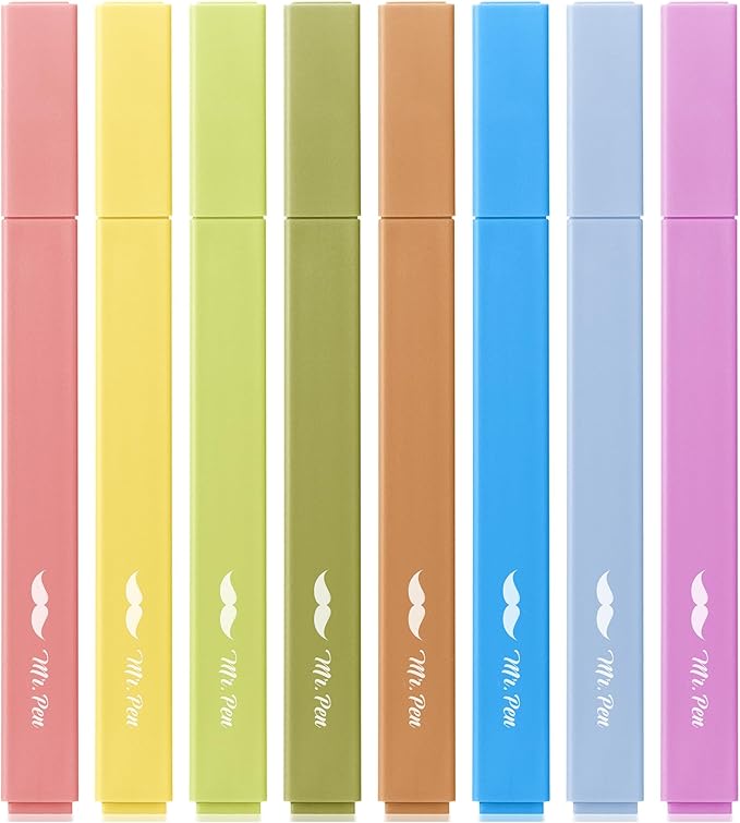 Mr. Pen- Aesthetic Highlighters, 8 Pack, Chisel Tip, Autumn Colors, Cute Highlighters Assorted Colors