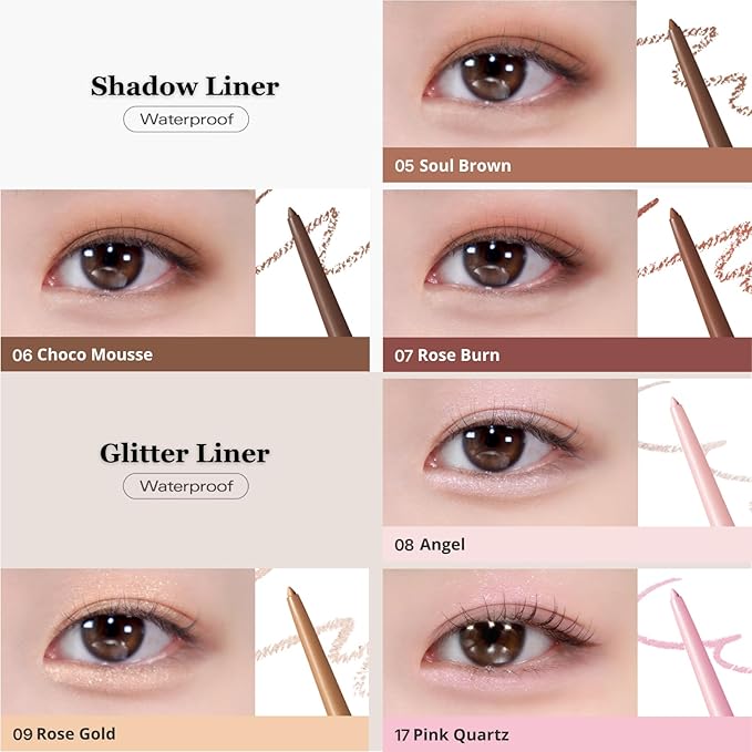 BBIA Last Auto Gel Eyeliner 17 Color – Multi-Use Longwear & Waterproof Mechanical Eye Liner Easy Drawing with Smooth Texture Smudge-Resistant Shadow & Glitter Vegan Korea Eye Makeup (12 CREAM BEIGE)