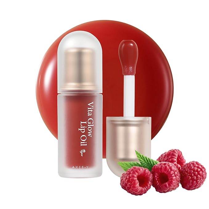 AXIS-Y Vita Glow Lip Oil with Vitamin E & Ceramide - Nourishing & Revitalizing Dry, Chapped Lips with Long Lasting Moisturization - Vegan Korean Skin Care Lip Treatment - 0.13 fl. oz. (Chilled Berry)