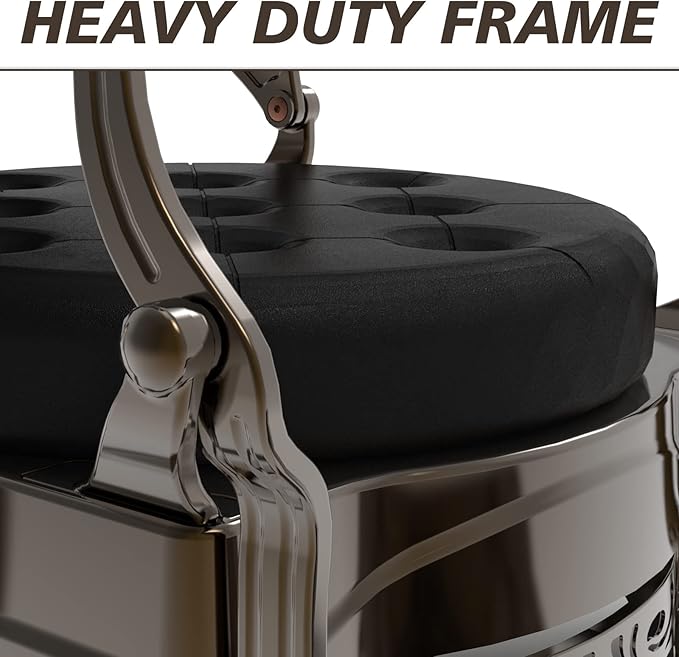 OmySalon Vintage Barber Chair All Purpose Heavy Duty, Hydraulic Recline Salon Beauty Styling Chair Retro, 360 Degree Swivel for Hair Stylist Tattoo Barbershop