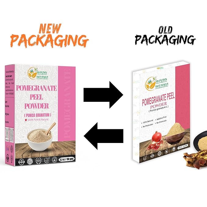 Herbs Botanica Pomegranate Peel Powder 100% Pure & Natural Pomegranate Powder for Herbal Tea, Skincare & DIY Beauty Finely Ground, Additive-Free, Resealable Pack 5.3 oz