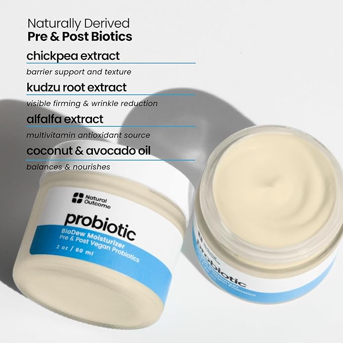 natural outcome Pro Biotic Moisturizer - Probiotic Face and Skin Cream, Hydrating Vegan Bio Moisturizer, Organic, Cruelty-Free Skincare Solution for Radiant, Balanced Skin