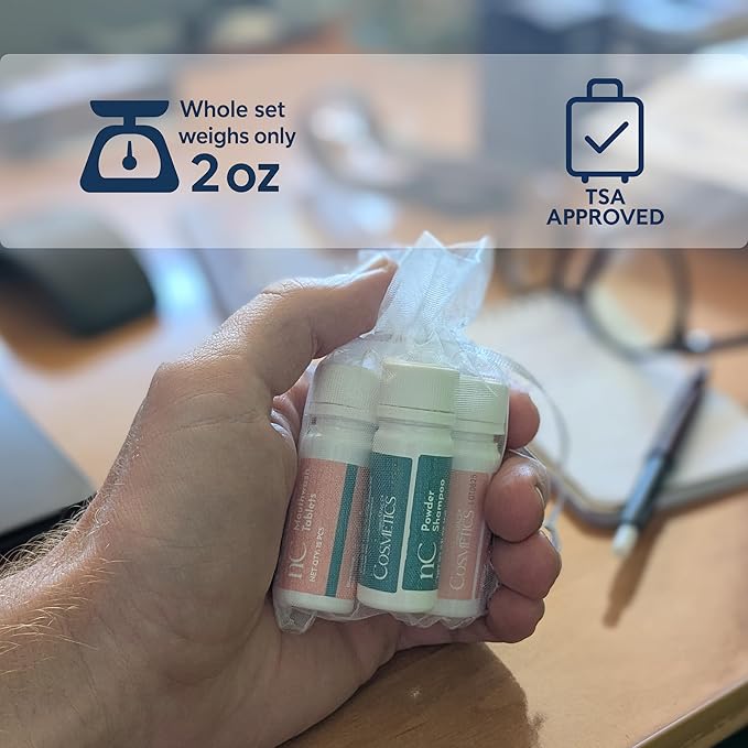 nanoSPACE Waterless Travel Toiletry Set, Clean Ingredients TSA Compliant, Includes Powder Shampoo, Toothpaste Tablets, Mouthwash Tablets, Soap Tablets