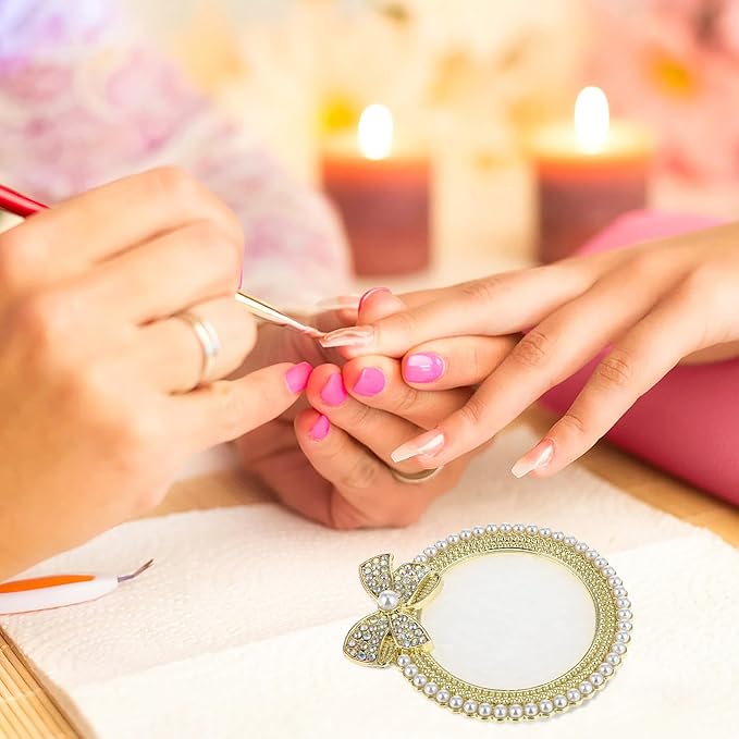 Resin Nail Art Palette Gold Edge Nail Holder Heart Shaped Color Makeup Foundation Mixing Tools Display Board Gel Nail Art Color Mixing Palette Painting Tray Manicure Tool